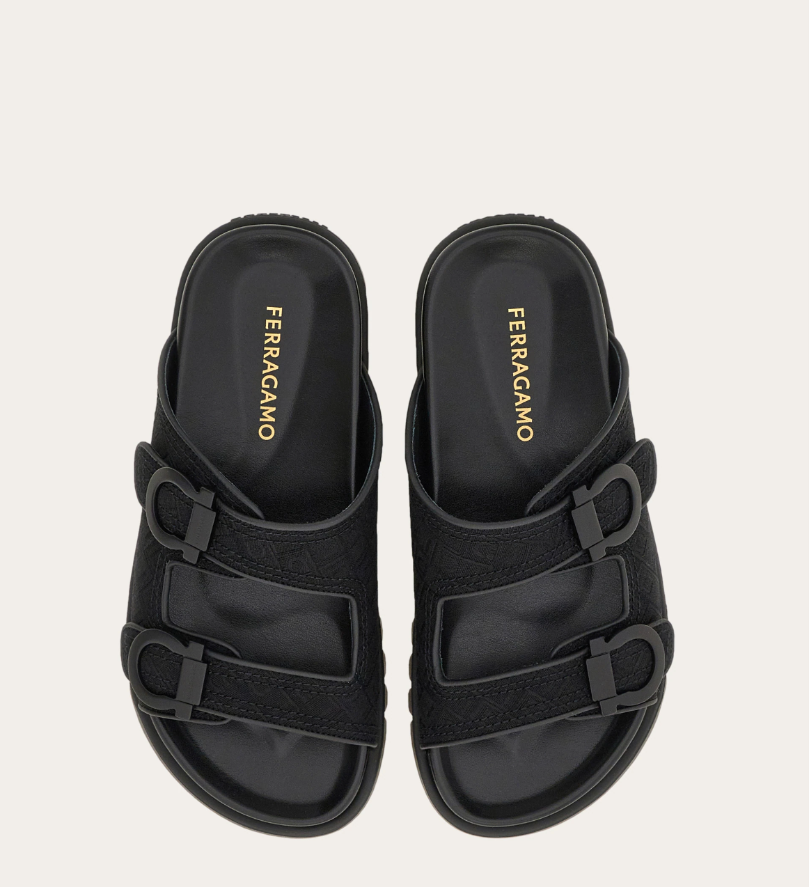  Dép Nữ Salvatore Ferragamo Gancini Ornament Slide 'Black' 