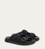  Dép Nữ Salvatore Ferragamo Gancini Ornament Slide 'Black' 