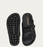  Dép Nữ Salvatore Ferragamo Gancini Ornament Slide 'Black' 
