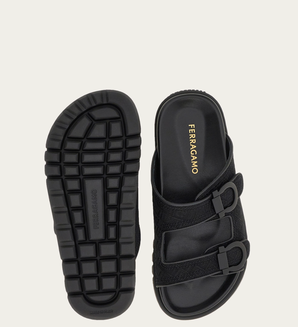  Dép Nữ Salvatore Ferragamo Gancini Ornament Slide 'Black' 