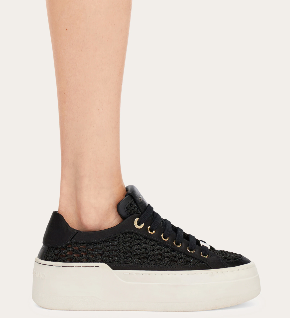  Giày Nữ Salvatore Ferragamo Wedge Sneaker 'Black' 