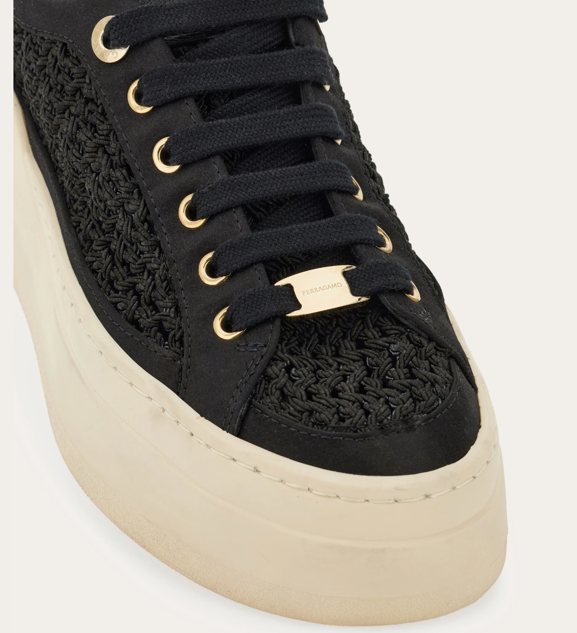  Giày Nữ Salvatore Ferragamo Wedge Sneaker 'Black' 