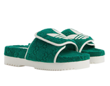  Dép Nam Gucci x Adidas Men’s GG platform ‘Green’ 