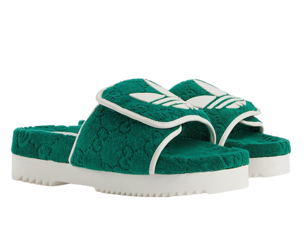  Dép Nam Gucci x Adidas Men’s GG platform ‘Green’ 