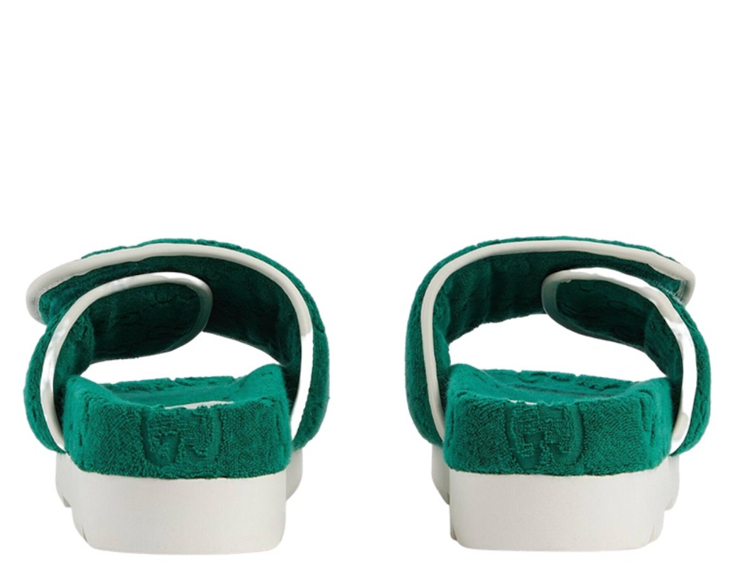  Dép Nam Gucci x Adidas Men’s GG platform ‘Green’ 