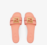  Dép Nữ Fendi Ffold Leather Sandals 'Pink' 