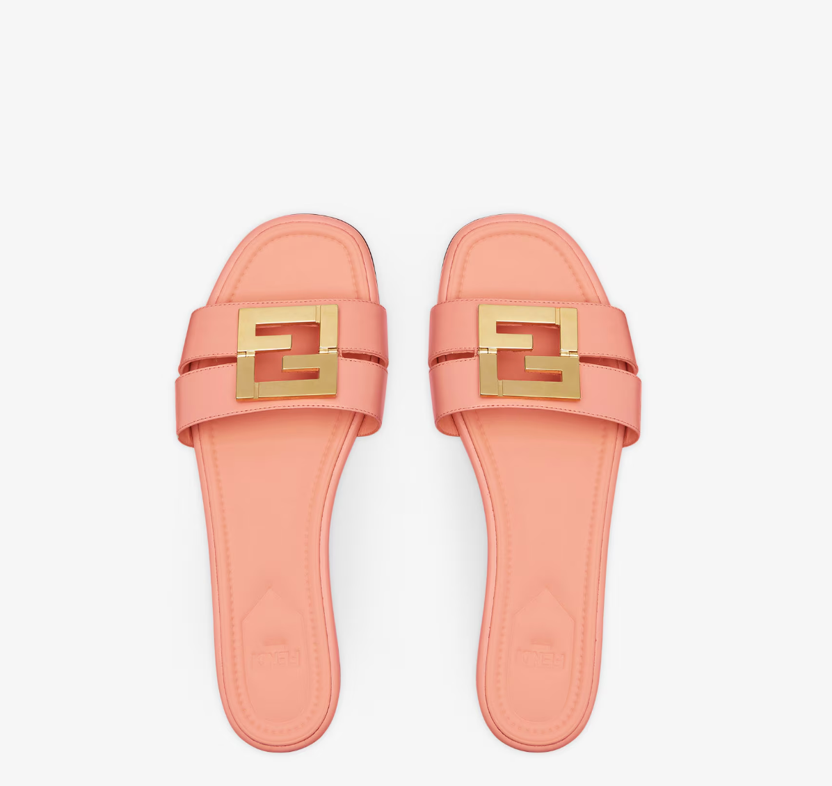  Dép Nữ Fendi Ffold Leather Sandals 'Pink' 