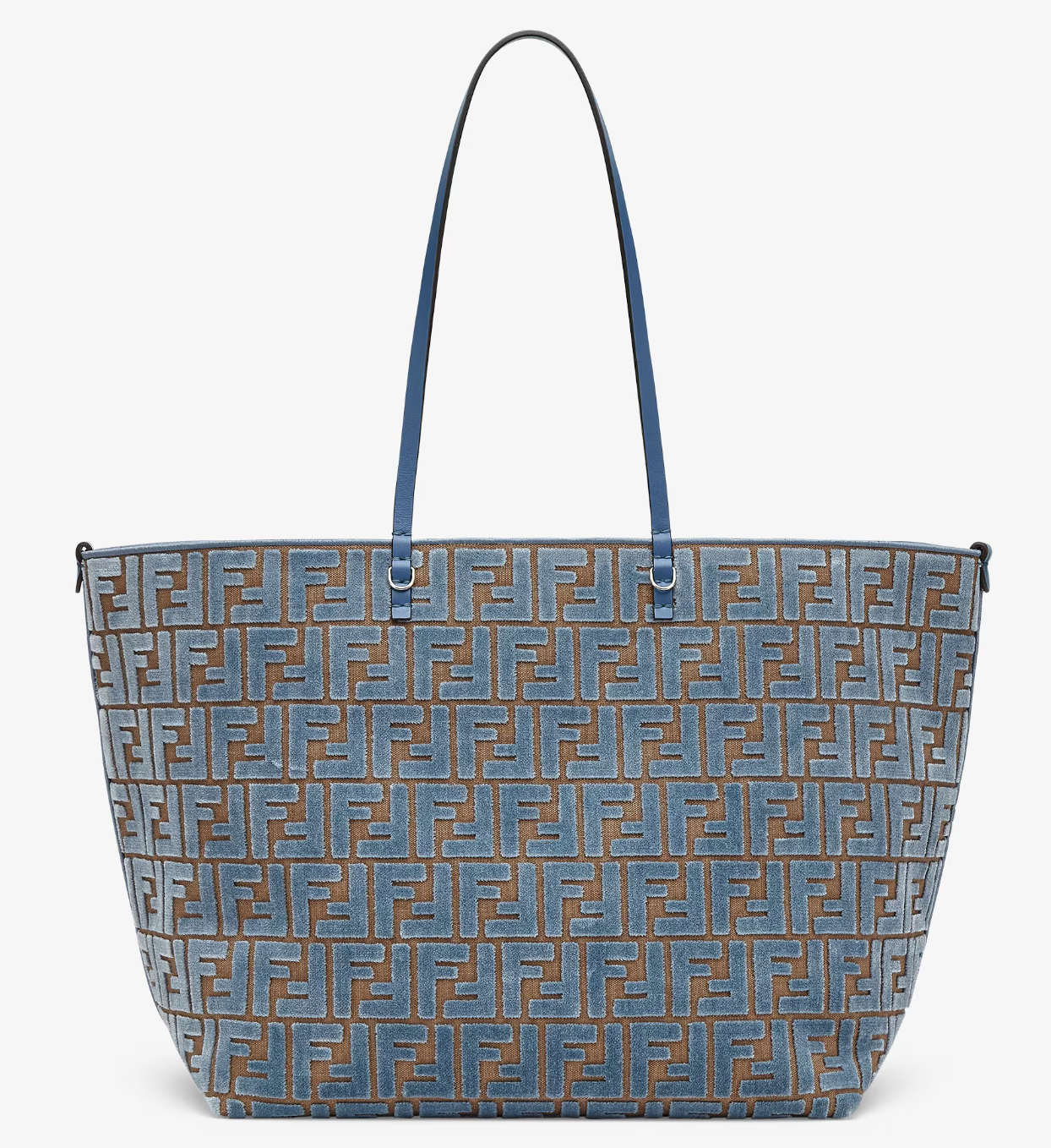  Túi Nữ Fendi Roll Large Jacquard Velvet Shopper 'Blue' 