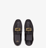  Giày Nữ Fendi Baguette Leather Loafers 'Black' 