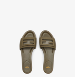  Dép Nữ Fendi Baguette Leather Slides 'Green' 
