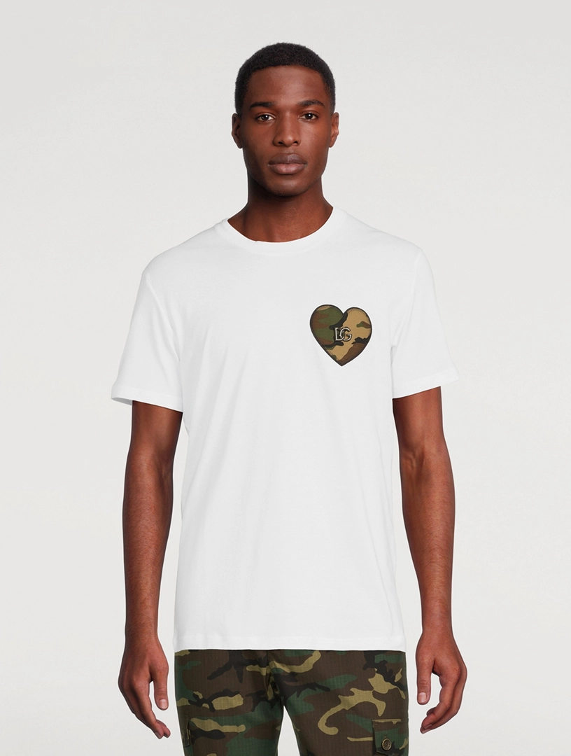  Áo Dolce & Gabbana Cotton T-Shirt Camo Heart 'White' 