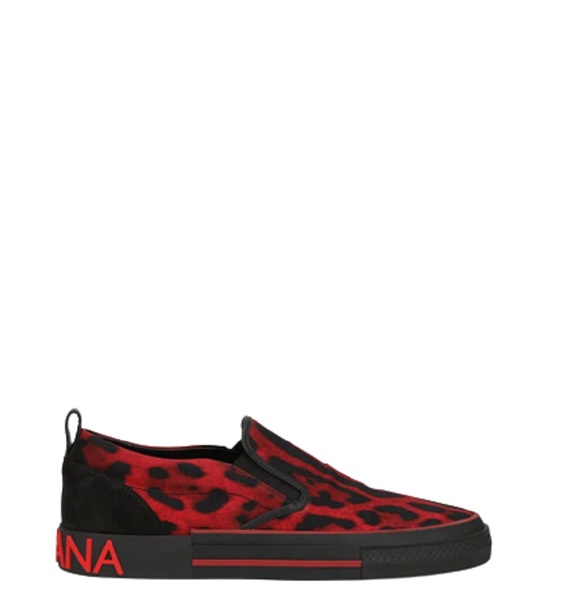  Giày Nam Dolce & Gabbana Custom 2 Zero Leopard Print Black Red 