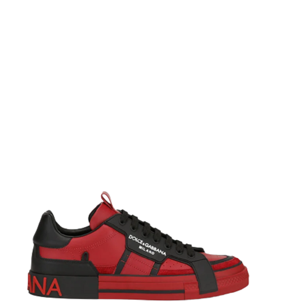  Giày Nam Dolce & Gabbana Mixed Material Custom 2 Zero 'Black Red' 