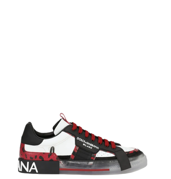  Giày Nam Dolce & Gabbana Mixed Material Custom 2 Zero 'White Black Red' 
