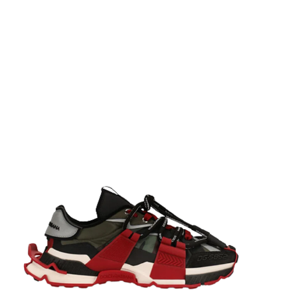  Giày Nam Dolce & Gabbana Mixed Material Space 'Black Red' 