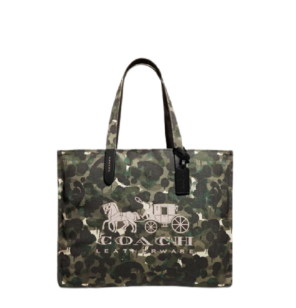  Túi Coach Nam Recycled Canvas Tote 42 With Camo Print And Horse And Carriage 'Green' 