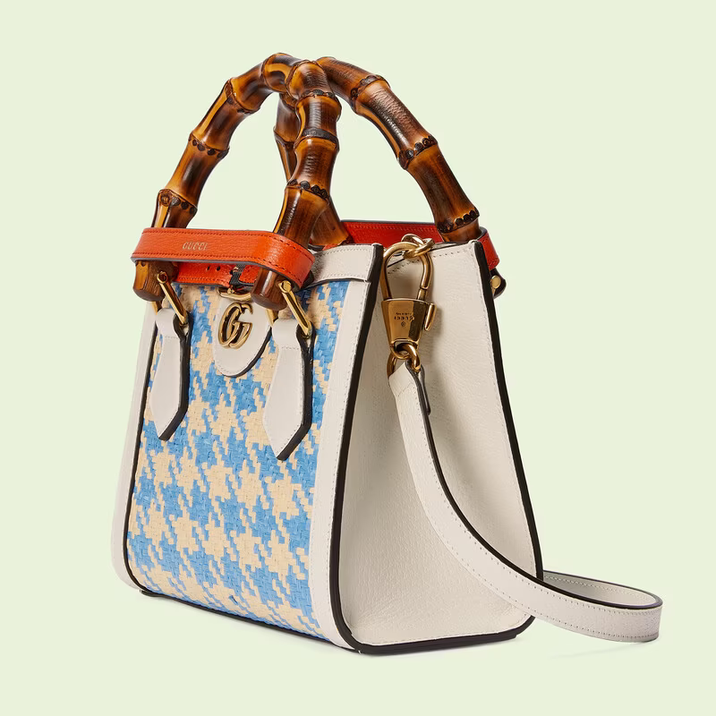  Túi Nữ Gucci Diana Mini Houndstooth Tote 'Blue' ‎ 