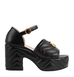  Giày Nữ Gucci Matelassé Platform Sandal 'Black' 