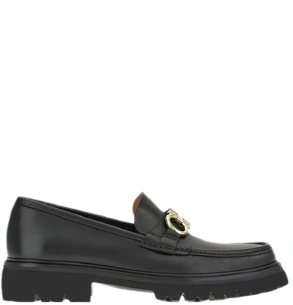  Giày Salvatore Ferragamo Nam Loafer With Gancini Ornament 'Black' 