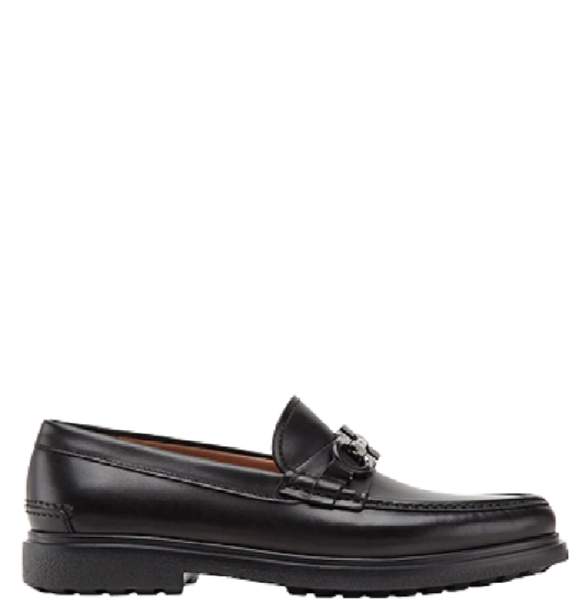  Giày Salvatore Ferragamo Nam Loafer With Gancini Ornament 'Black' 