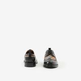  Giày Nam Burberry Vintage Check Panel Leather Derby Shoes 'Black Birch Brown' 