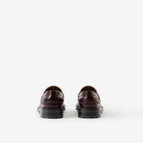  Giày Nam Burberry Vintage Check Panel Leather Loafers 'Conker Melange' 