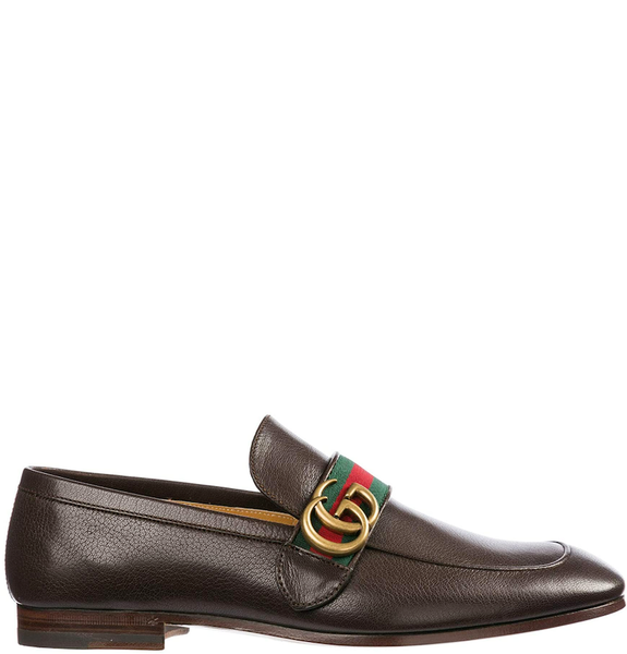  Giày Nam Gucci Leather Loafers Moccasins Quentin 'Brown' 