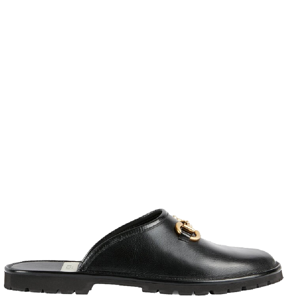  Giày Nam Gucci Slipper With Horsebit Leather 'Black' 