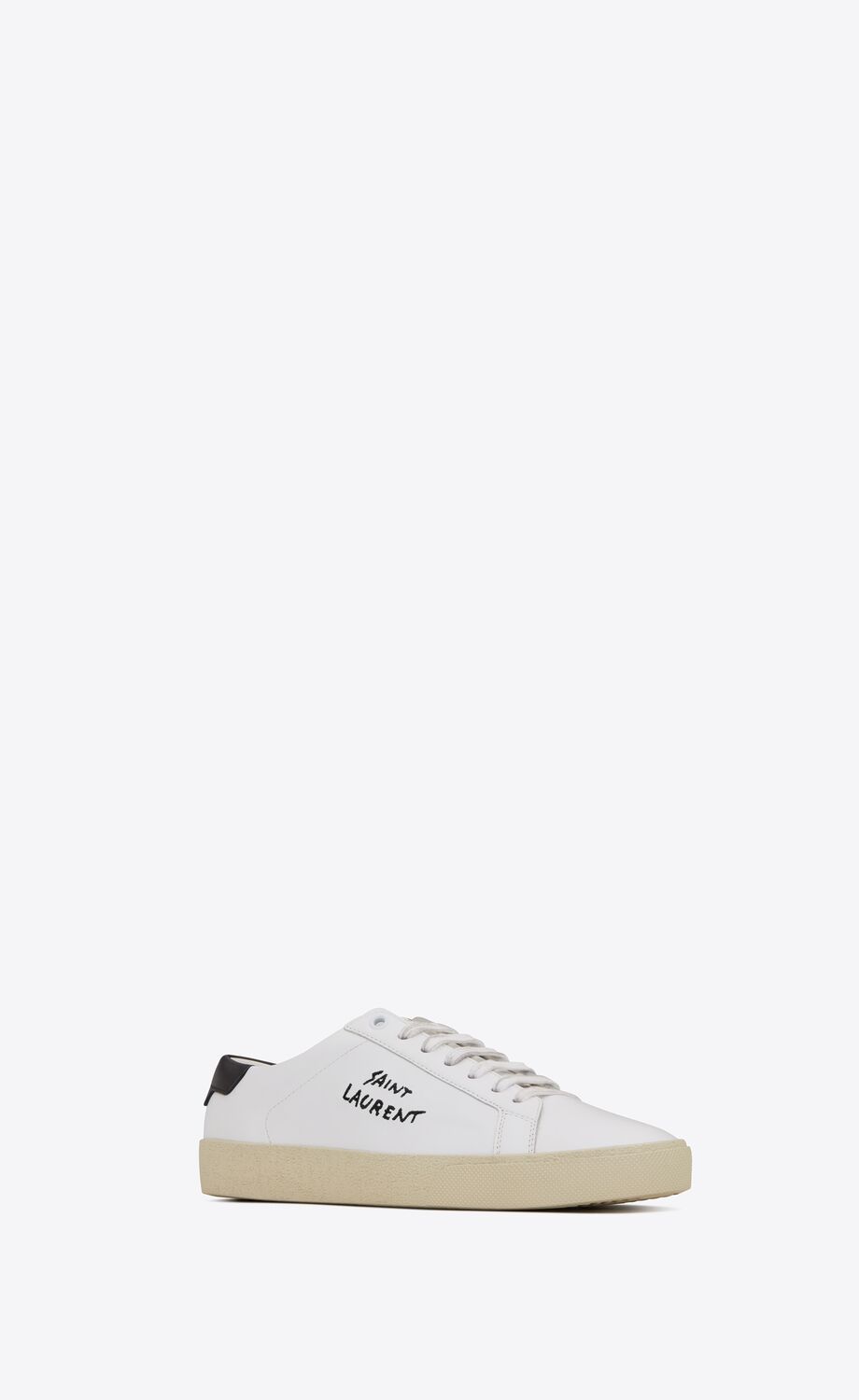  Giày Nam Saint Laurent Court Classic Sl/06 Embroidered In Leather 'Optic White' 