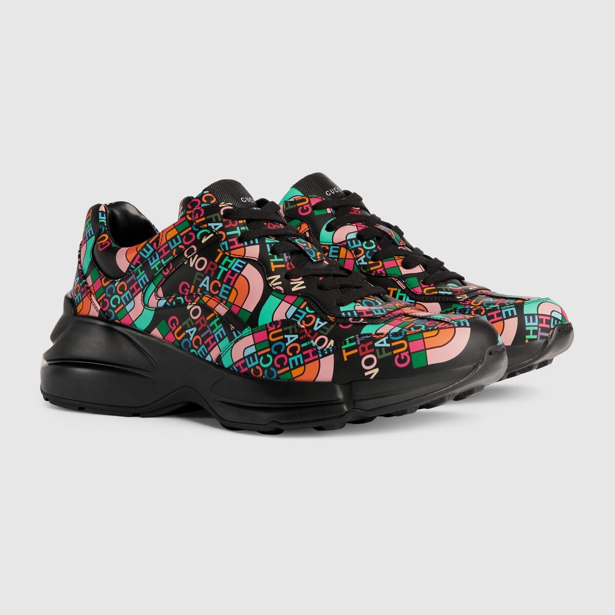  Giày Nam The North Face x Gucci Rhyton Sneaker 'Black' 