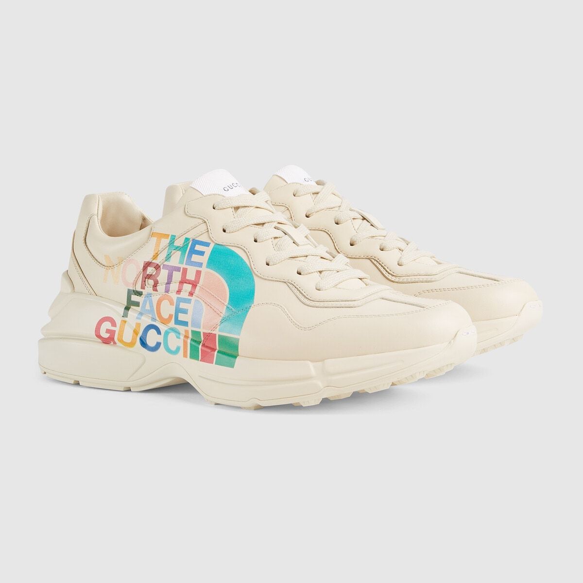  Giày Nam The North Face X Gucci Rhyton Sneaker 'Ivory' 