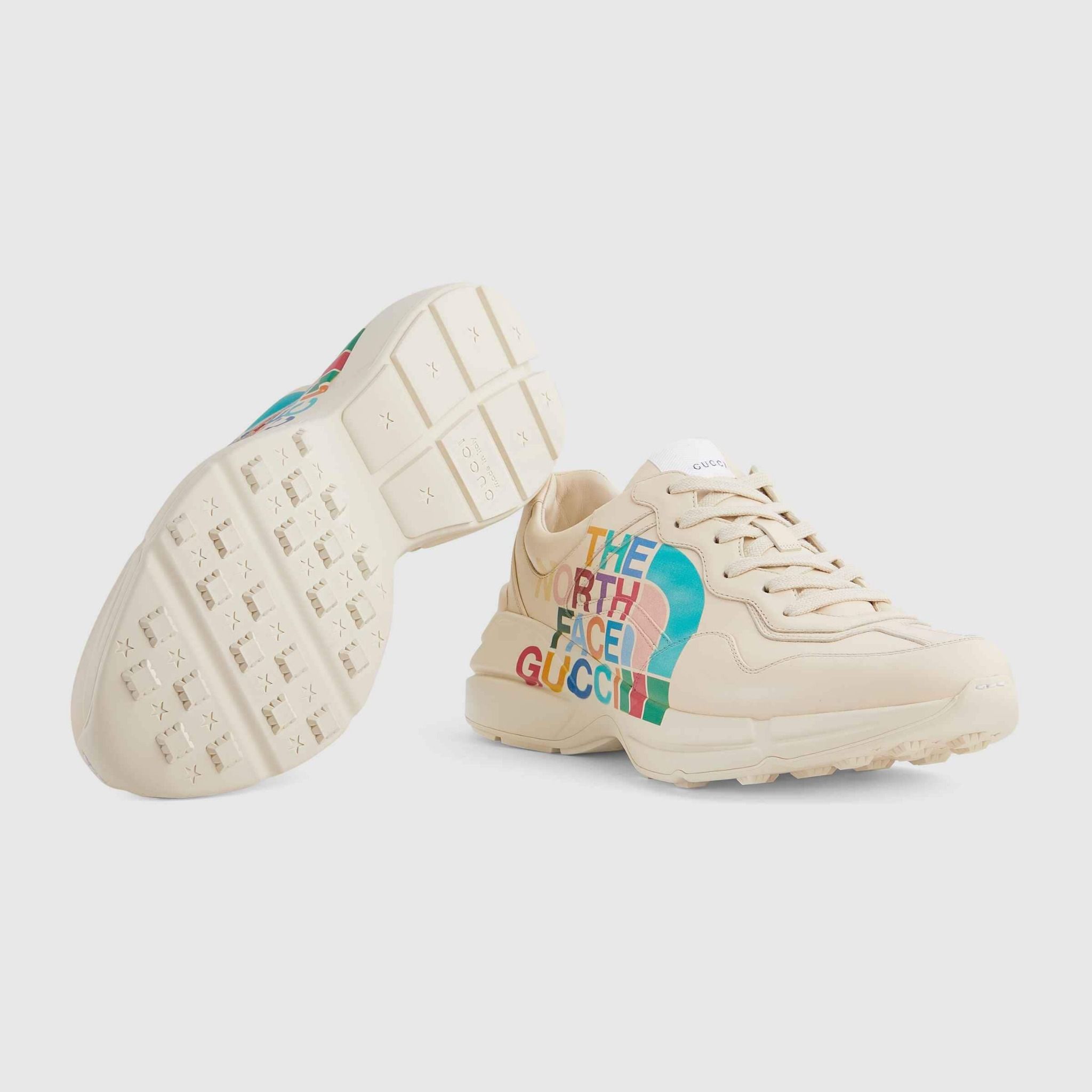  Giày Nam The North Face X Gucci Rhyton Sneaker 'Ivory' 