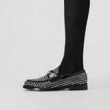  Giày Nữ Burberry Logo Graphic Crystal Detail Suede Loafers 'Black' 