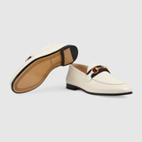  Giày Nữ Gucci Loafer Web Leather 'White' 