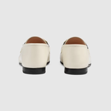  Giày Nữ Gucci Loafer Web Leather 'White' 