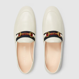  Giày Nữ Gucci Loafer Web Leather 'White' 
