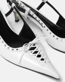  Giày Nữ Versace Laced Pin-point Low Pumps 'White' 