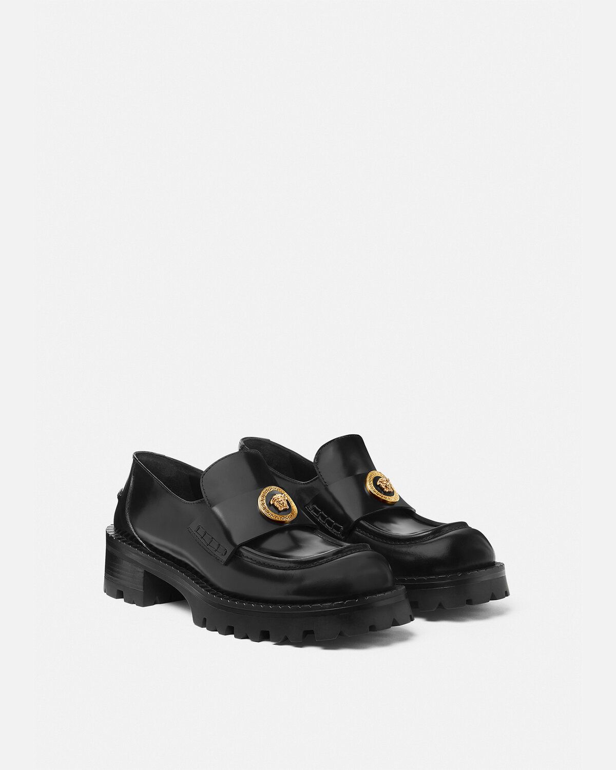  Giày Nữ Versace Vagabond Platform Loafers 'Black' 