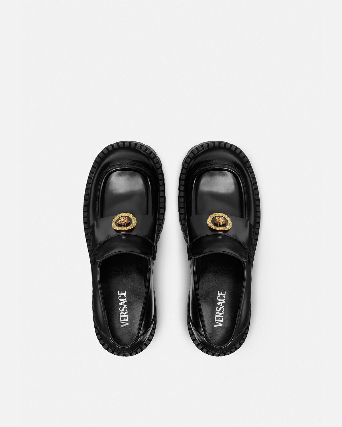  Giày Nữ Versace Vagabond Platform Loafers 'Black' 