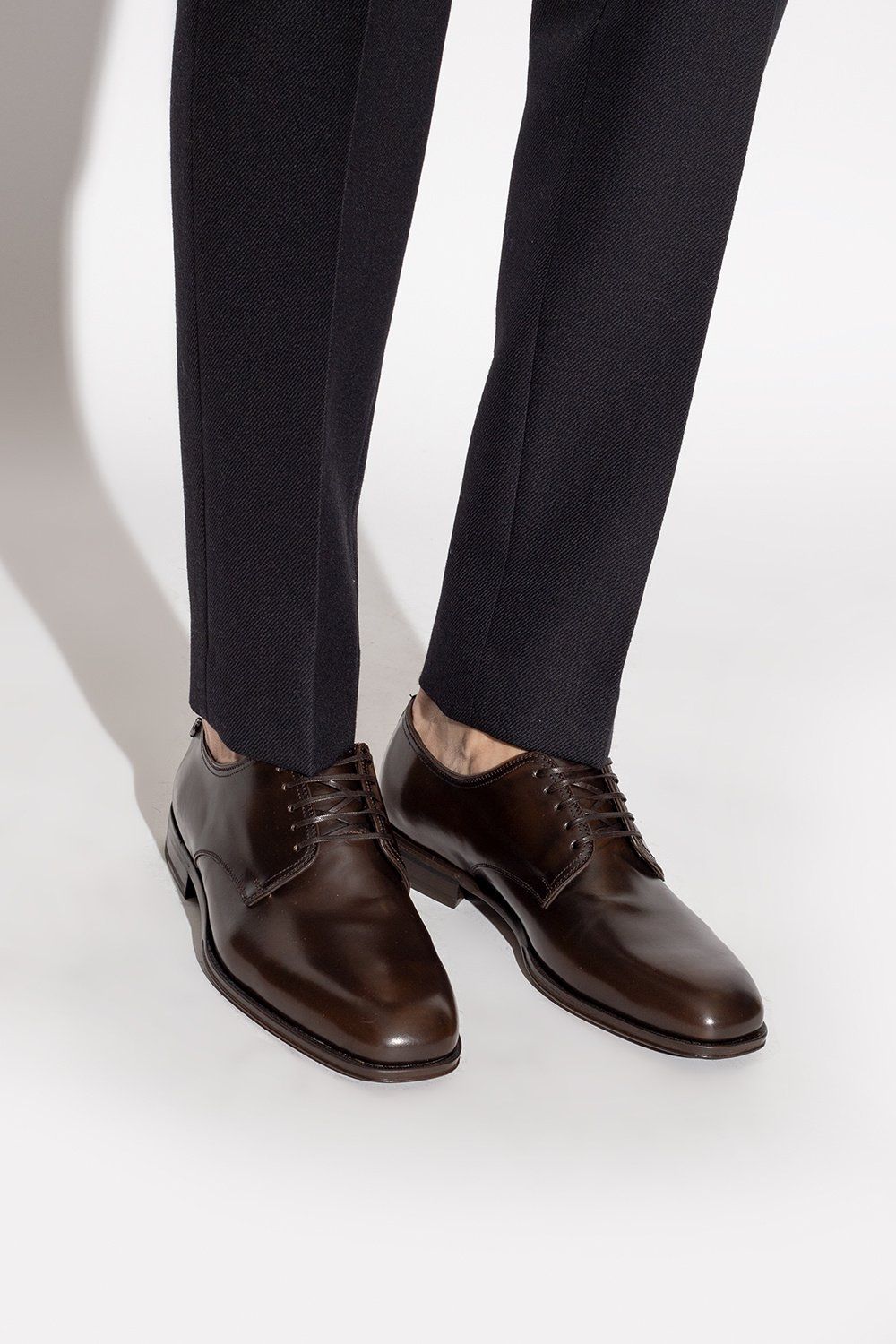  Giày Nam Salvatore Ferragamo Gancini Derby 'Brown' 