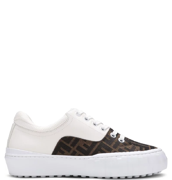  Giày Nam Fendi Force Lace-Up Sneaker 'White Brown' 