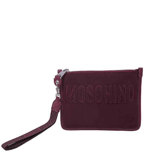  Túi Nữ Moschino Logo Embroidery Neoprene Clutch 'Purple' 
