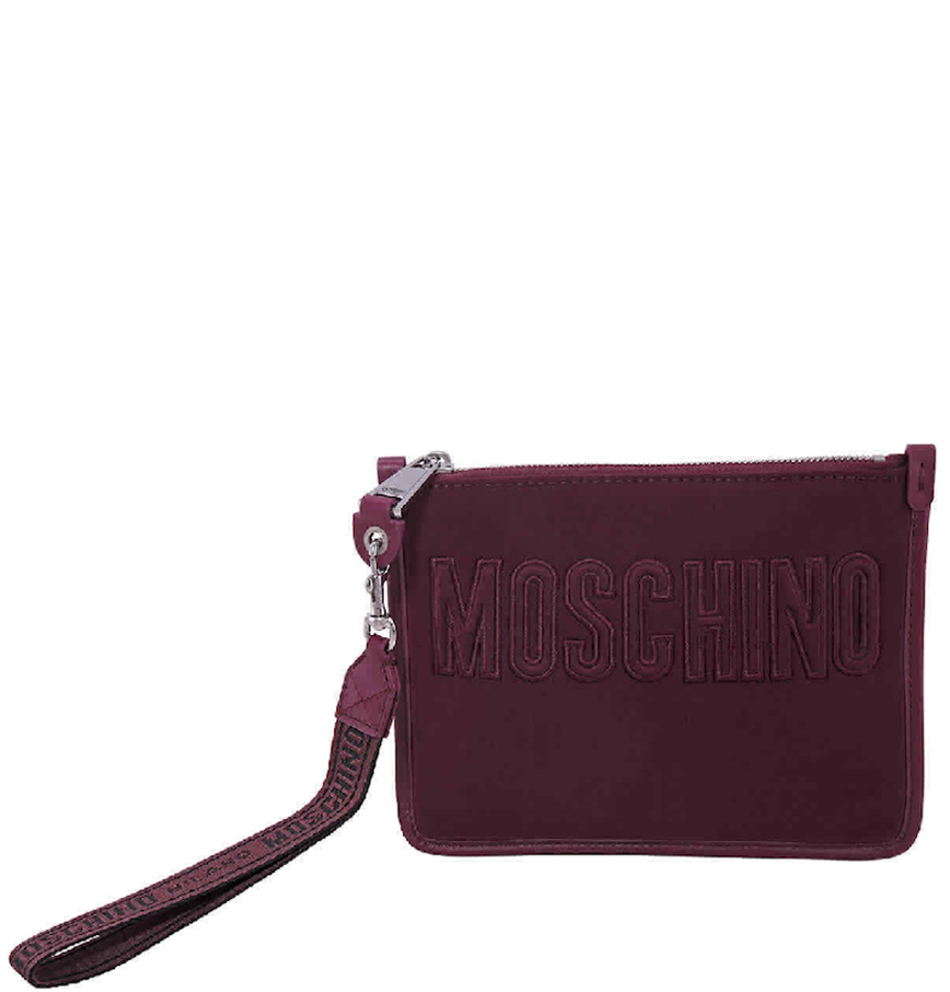  Túi Nữ Moschino Logo Embroidery Neoprene Clutch 'Purple' 