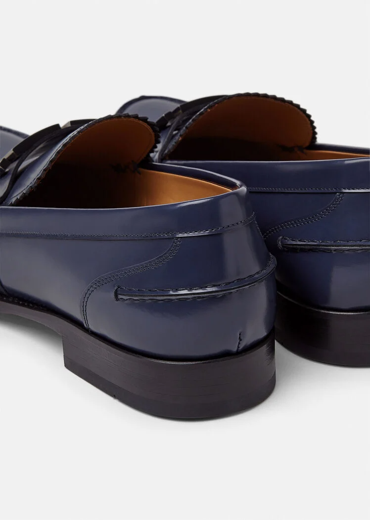  Giày Nam Versace La Greca Plaque Loafers 'Navy' 