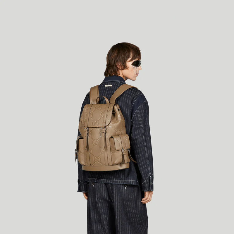 Gucci Jumbo GG Backpack Taupe