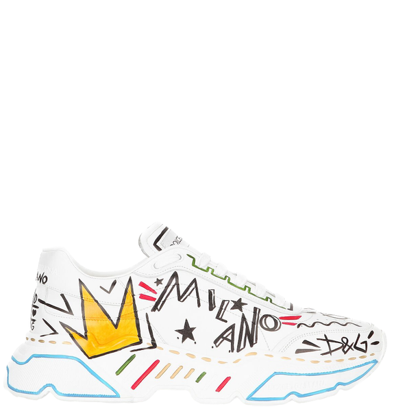  Giày Nam Dolce & Gabbana Hand Painted Calfskin Nappa Daymaster 'White' 
