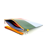  Túi Nam Burberry Colorblock Leather Zipper Storage Bag 'Blue Orange' 
