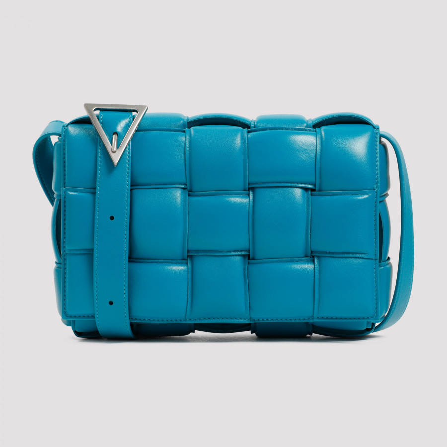  Túi Nữ Bottega Veneta Padded Intreccio Leather Ccross-body Bag 'Blue' 