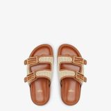  Dép Nữ Fendi Feel Leather 'Brown' 