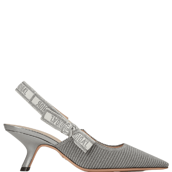  Giày Nữ Dior J'adior Slingback Pump Metallic Fabric 'Silver' 